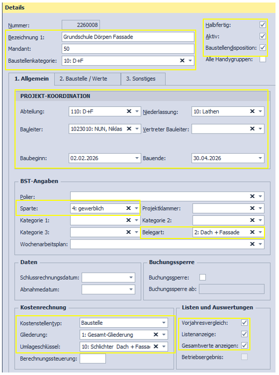 KST Details ausfüllen